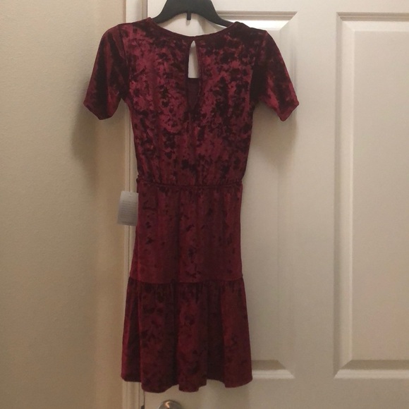 Burgundy Velvet Dress - Picture 2 of 6